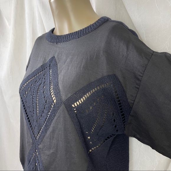 🚫SOLD🚫 VTG 80’s Black Open Knit Diamond Panel - Picture 7 of 16